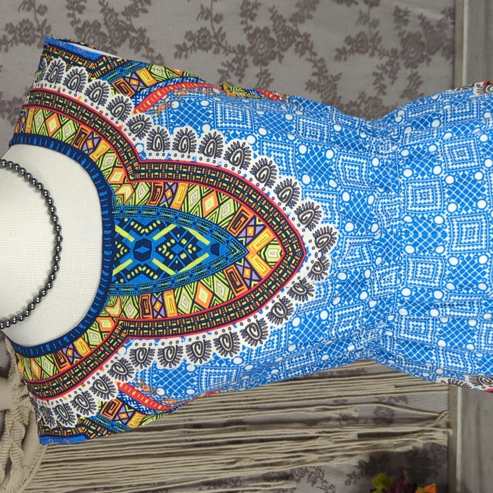 Flying Tomato Bright Pattern Sleeveless Dress - image 3